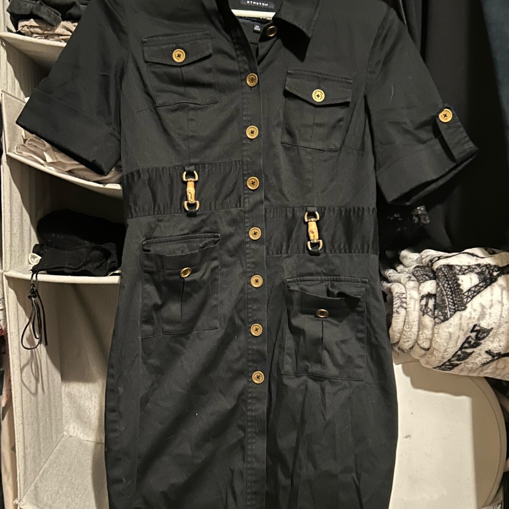 Black Button-Up Dress